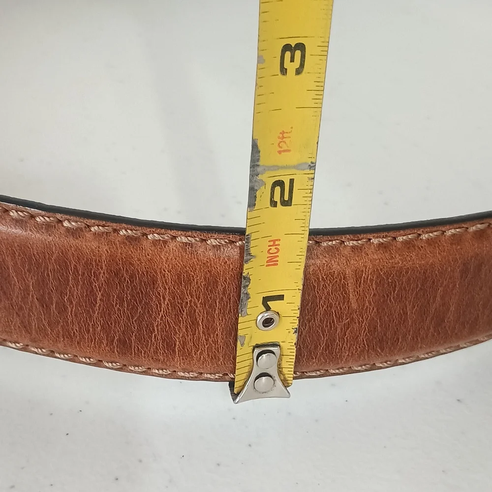 Fossil MB125520036 Brown Leather Belt 90/36 Silver Buckle